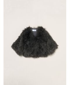 three dots / スリードッツ その他アウター | Wavy fur half sleeve jacket