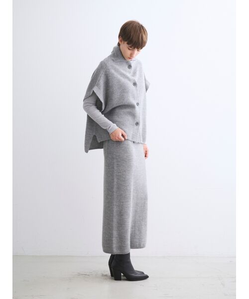 three dots / スリードッツ ニット・セーター | Wool cashmere button vest | 詳細9