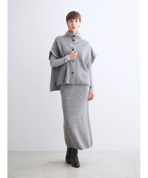 three dots / スリードッツ ニット・セーター | Wool cashmere button vest | 詳細10