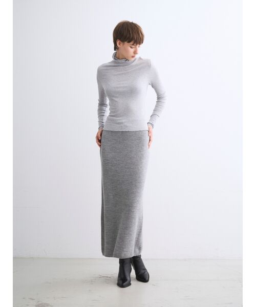 three dots / スリードッツ ニット・セーター | Wool cashmere skirt | 詳細8