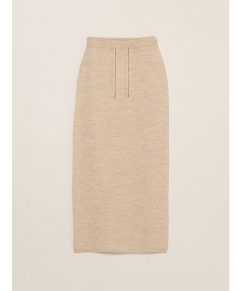 three dots / スリードッツ ニット・セーター | Wool cashmere skirt(greige melange)