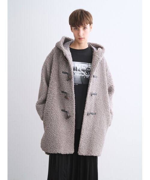three dots / スリードッツ その他アウター | 【Aubrey】Poodle boa duffle coat | 詳細6