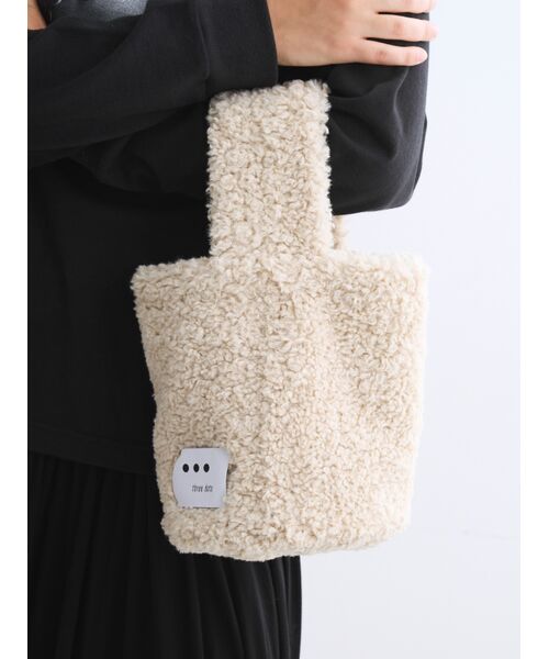 three dots / スリードッツ ショルダーバッグ | 【Fifi mini】Poodle boa bucket bag mini | 詳細6