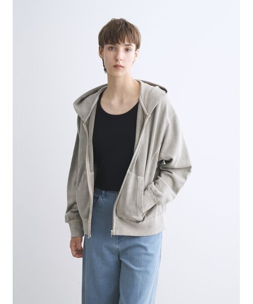three dots / スリードッツ その他トップス | Pigment dyed sweat zip up hoody | 詳細6