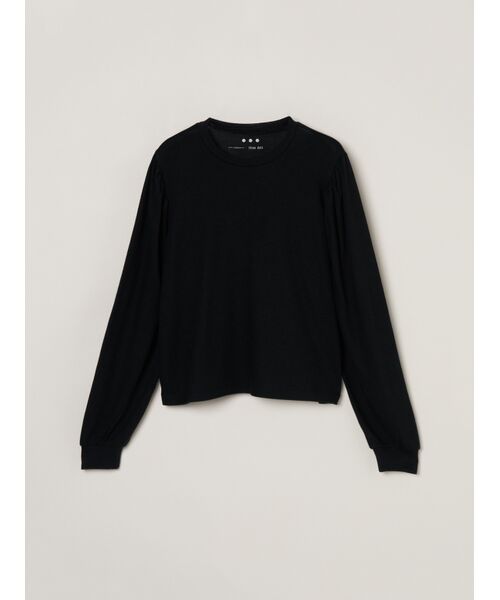 three dots / スリードッツ その他トップス | Blushed sweater bolume sleeve top(black)