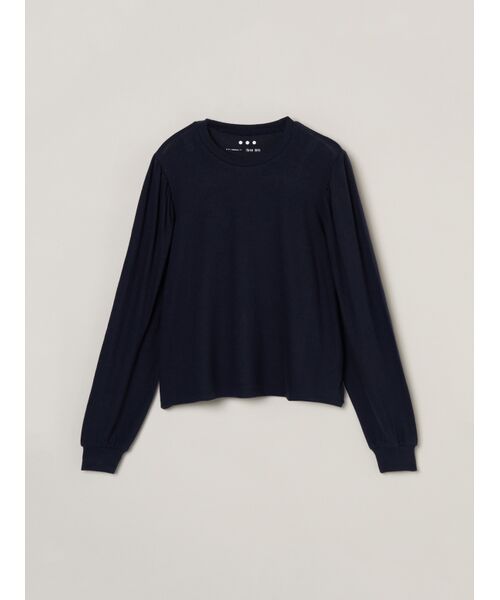 three dots / スリードッツ その他トップス | Blushed sweater bolume sleeve top(navy)