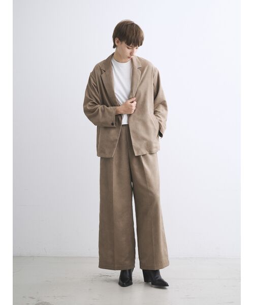three dots / スリードッツ テーラードジャケット | Faux suede jacket | 詳細9