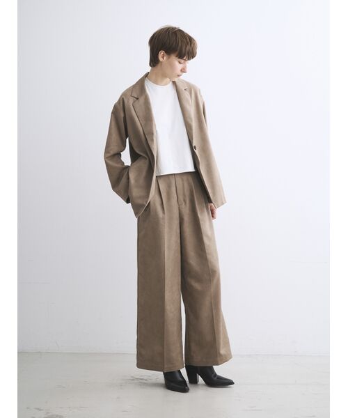 three dots / スリードッツ テーラードジャケット | Faux suede jacket | 詳細10