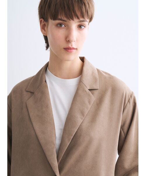 three dots / スリードッツ テーラードジャケット | Faux suede jacket | 詳細7