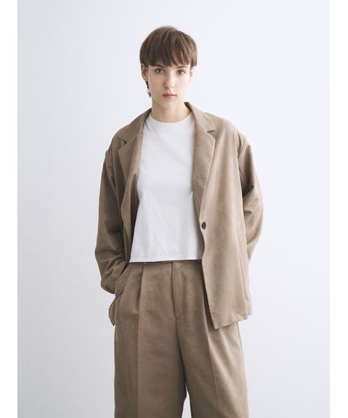 three dots / スリードッツ テーラードジャケット | Faux suede jacket | 詳細8