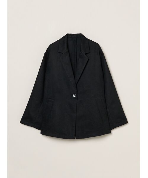 three dots/スリードッツ Faux suede jacket black S