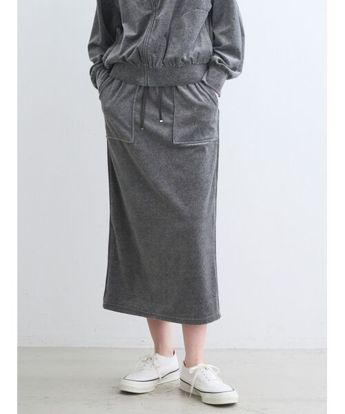 three dots / スリードッツ スカート | Cotton velour pencil skirt | 詳細6