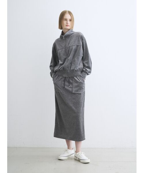 three dots / スリードッツ スカート | Cotton velour pencil skirt | 詳細7