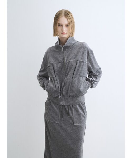 three dots / スリードッツ その他アウター | Cotton velour  zip up brouson | 詳細6