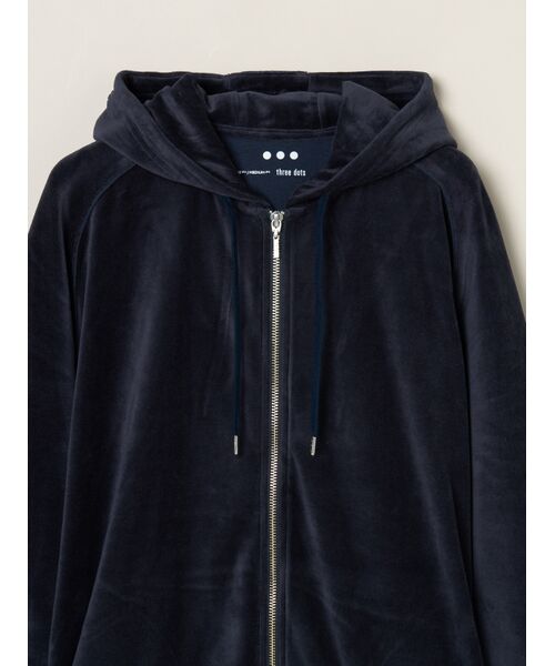 three dots / スリードッツ その他トップス | Men's cotton velour zip-up parka | 詳細2