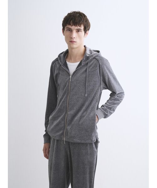 three dots / スリードッツ その他トップス | Men's cotton velour zip-up parka | 詳細6