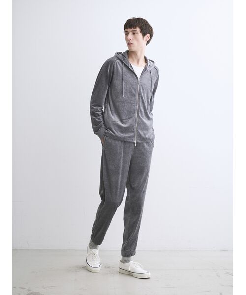 three dots / スリードッツ その他トップス | Men's cotton velour zip-up parka | 詳細7