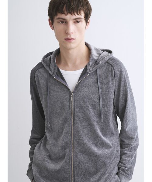 three dots / スリードッツ その他トップス | Men's cotton velour zip-up parka | 詳細8