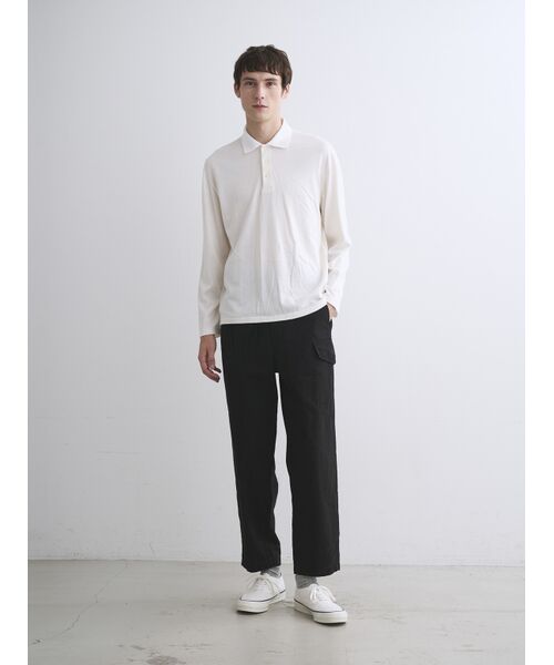 three dots / スリードッツ ニット・セーター | Men's cotton wool l/s polo shirt | 詳細9