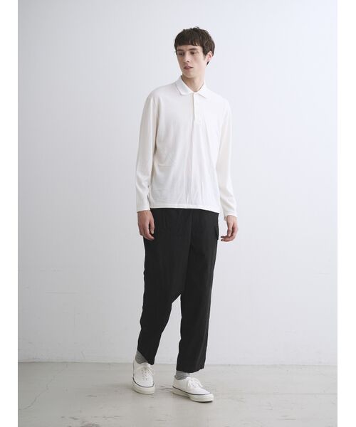 three dots / スリードッツ ニット・セーター | Men's cotton wool l/s polo shirt | 詳細10