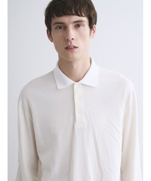 three dots / スリードッツ ニット・セーター | Men's cotton wool l/s polo shirt | 詳細7