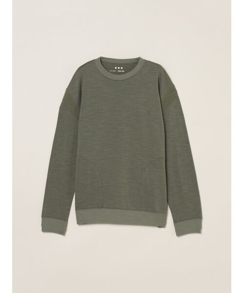 three dots / スリードッツ その他トップス | Men's wool fleece sweat shirt(dusty olive)