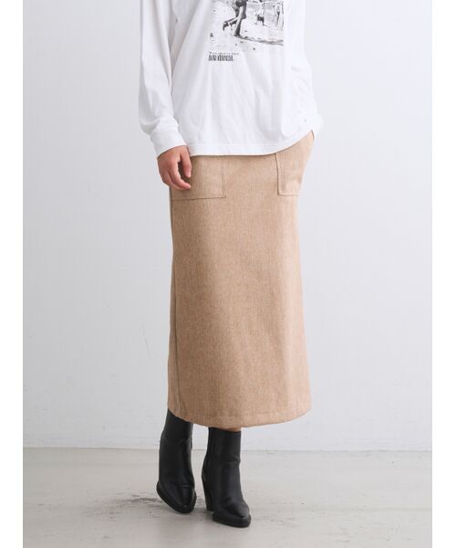 three dots / スリードッツ スカート | Wooly jersey skirt | 詳細6