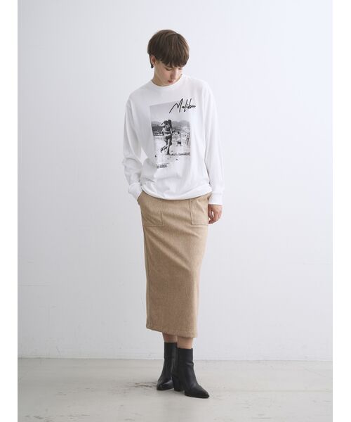 three dots / スリードッツ スカート | Wooly jersey skirt | 詳細7