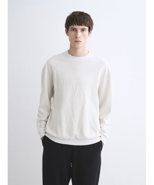 three dots / スリードッツ ニット・セーター | Men's woolmix pileface crewneck | 詳細6