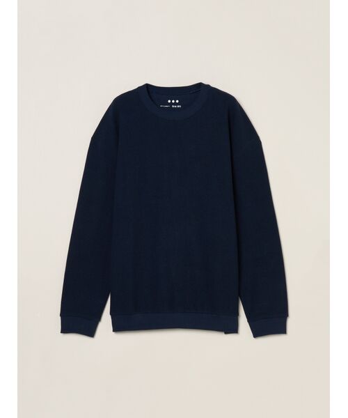 three dots / スリードッツ ニット・セーター | Men's woolmix pileface crewneck(dark denim)
