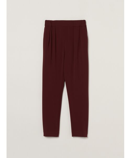 three dots / スリードッツ その他パンツ | Matte stretch ponte 2tuck pant(deep bordeaux)