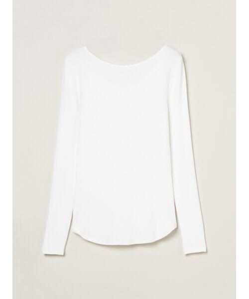 three dots / スリードッツ その他トップス | Rayon knit rib jersey open neck | 詳細1