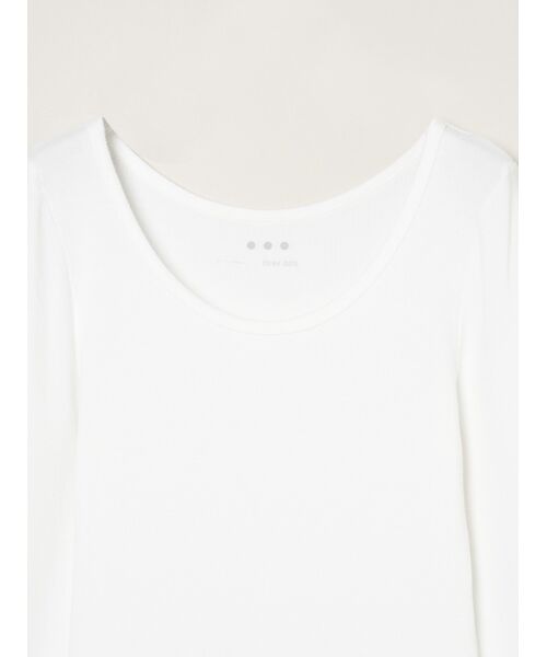 three dots / スリードッツ その他トップス | Rayon knit rib jersey open neck | 詳細2