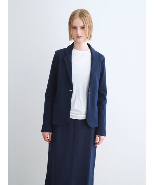 three dots / スリードッツ テーラードジャケット | Stretch ponte jacket | 詳細6