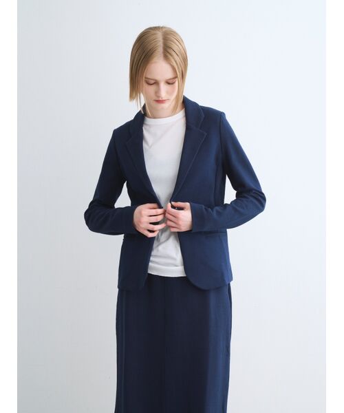 three dots / スリードッツ テーラードジャケット | Stretch ponte jacket | 詳細7