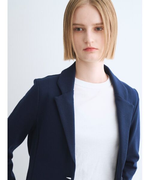three dots / スリードッツ テーラードジャケット | Stretch ponte jacket | 詳細8