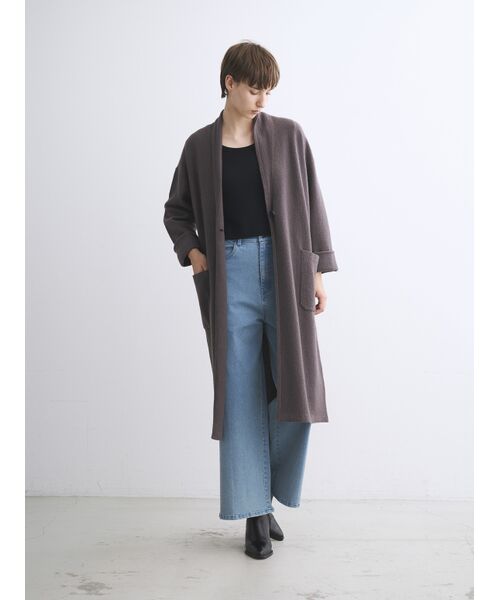 three dots / スリードッツ その他トップス | Felt sweater coat cardigan | 詳細9