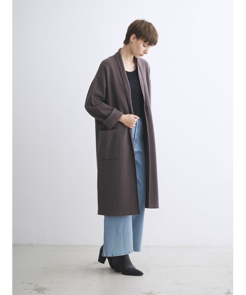 three dots / スリードッツ その他トップス | Felt sweater coat cardigan | 詳細10