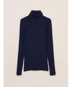 three dots / スリードッツ その他トップス | Rayon knit rib jersey turtle neck