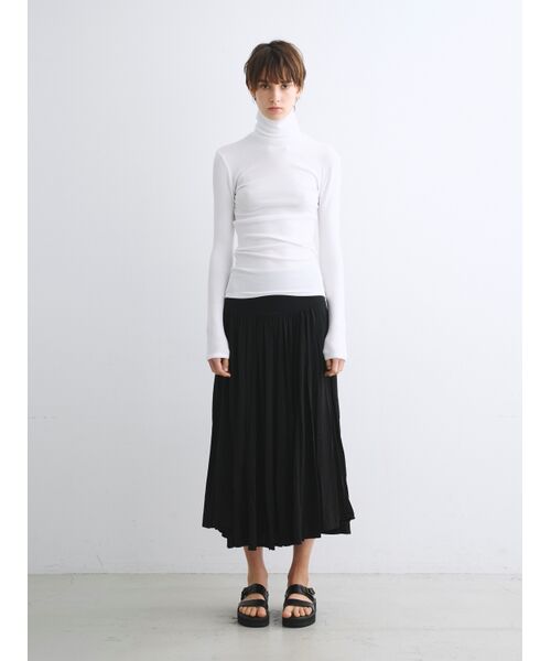 three dots / スリードッツ その他トップス | Rayon knit rib jersey turtle neck | 詳細9