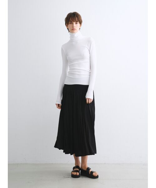 three dots / スリードッツ その他トップス | Rayon knit rib jersey turtle neck | 詳細7