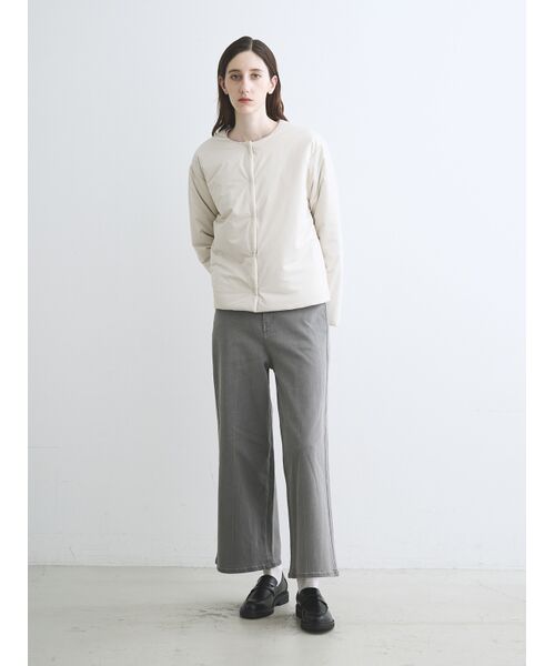 three dots / スリードッツ テーラードジャケット | Puffer collarless jacket | 詳細9