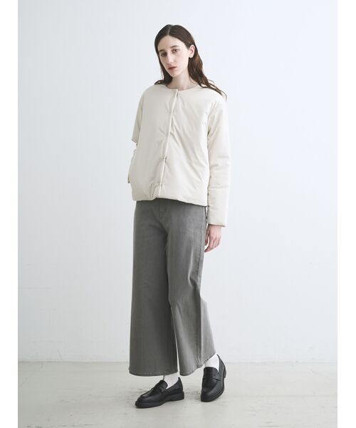 three dots / スリードッツ テーラードジャケット | Puffer collarless jacket | 詳細10