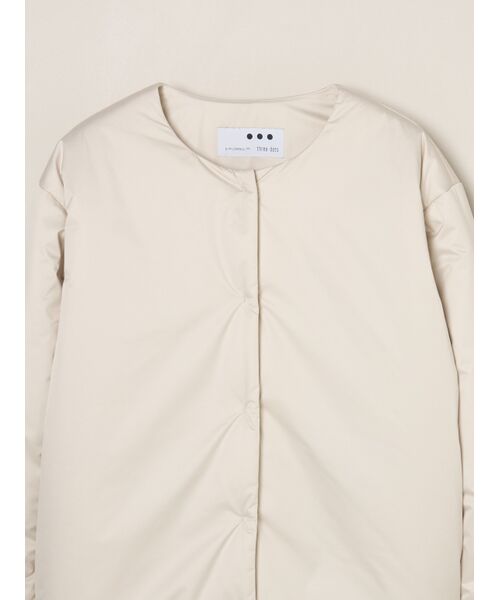 three dots / スリードッツ テーラードジャケット | Puffer collarless jacket | 詳細2