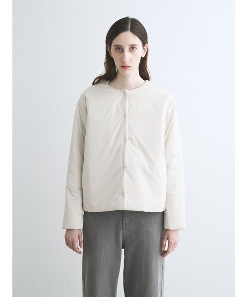 three dots / スリードッツ テーラードジャケット | Puffer collarless jacket | 詳細6