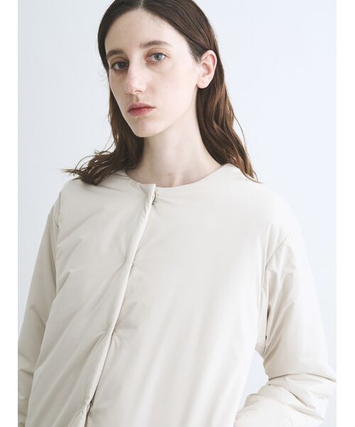 three dots / スリードッツ テーラードジャケット | Puffer collarless jacket | 詳細7