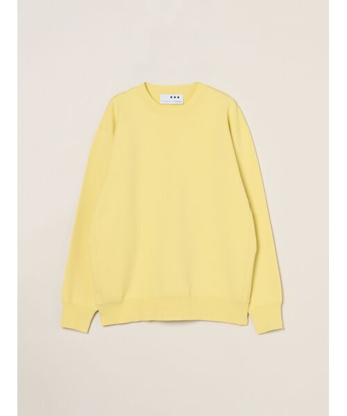 three dots / スリードッツ パーカー | Power smooth knit crew neck（fade yellow）