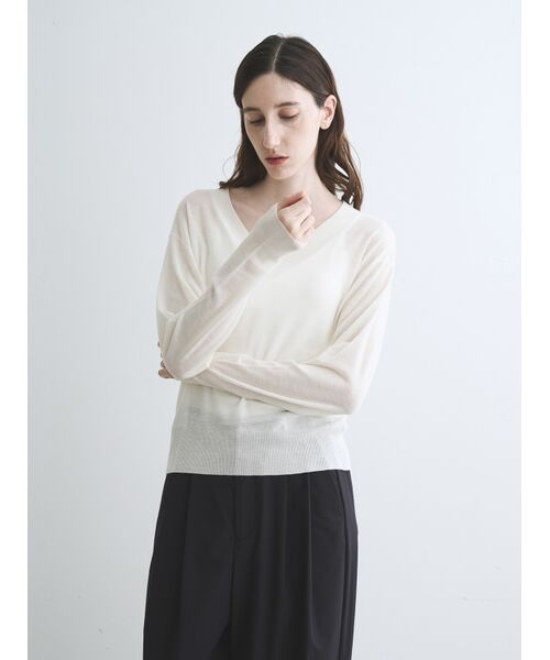 three dots / スリードッツ その他トップス | Air sweater v-neck top | 詳細8