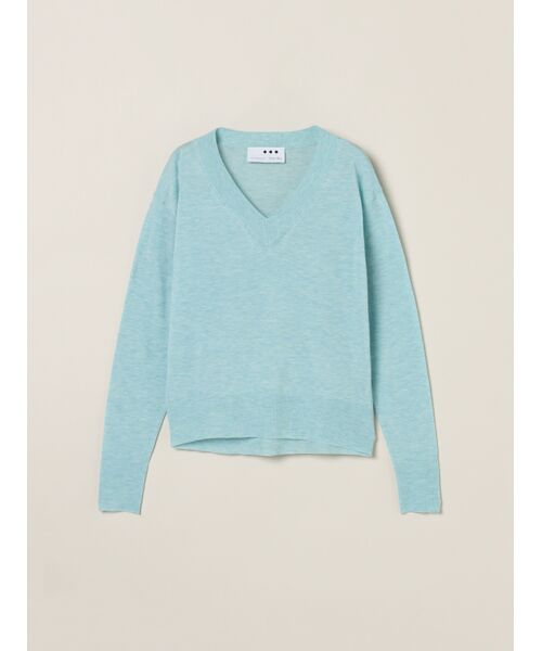 three dots / スリードッツ その他トップス | Air sweater v-neck top（blue）