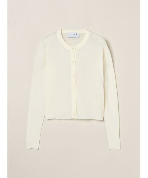 three dots / スリードッツ その他トップス | Air sweater button cardigan（white）